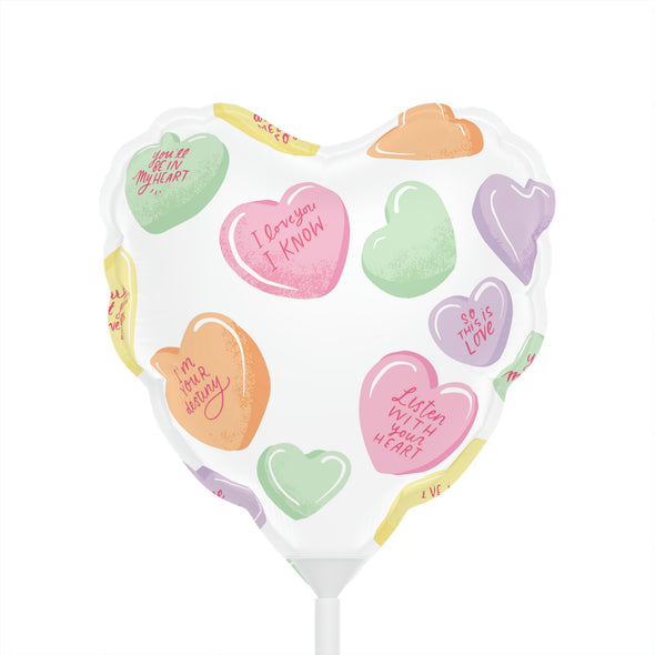 Conversation Heart Balloons (Round and Heart-shaped), 6"